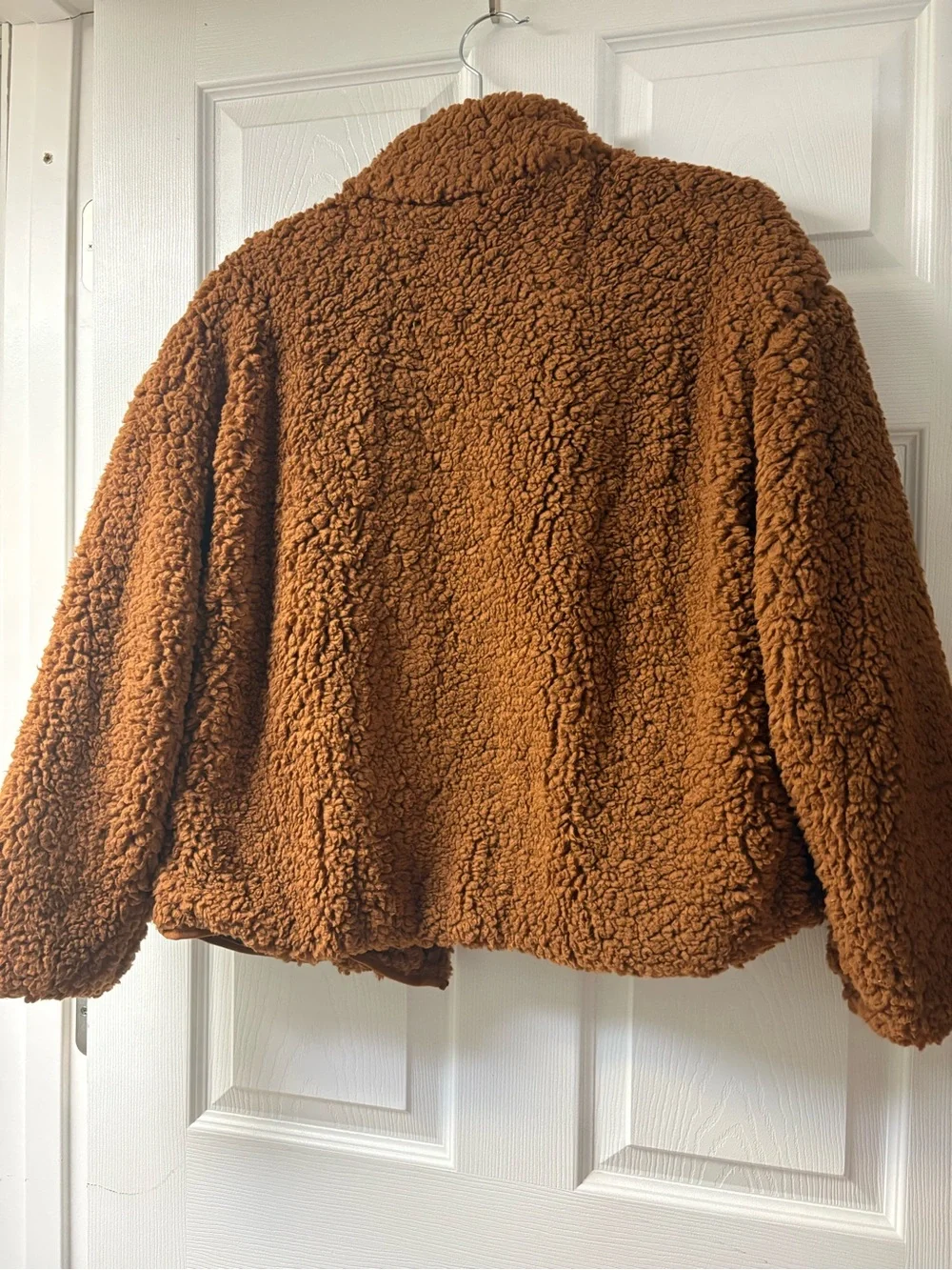 Maurices Plush Teddy Coat in Rust